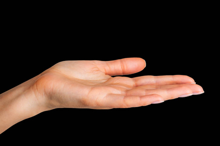 张开手或拿着东西的女人年轻的女孩握着她的鼻子与手, 捏鼻子用两个