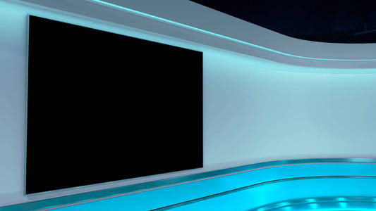 电视虚拟演播室背景三维渲染图片