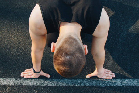 运动员,俯视图照片