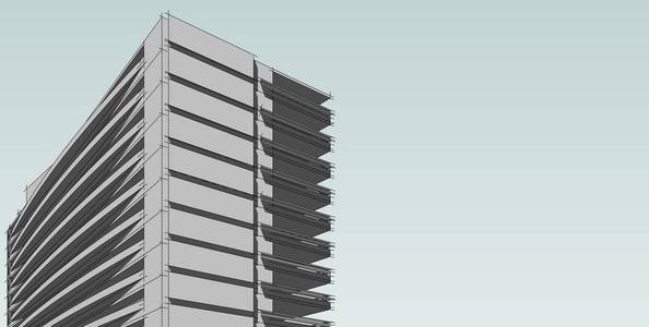三维建筑插图建筑透视线.照片