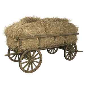 干草手推车图片