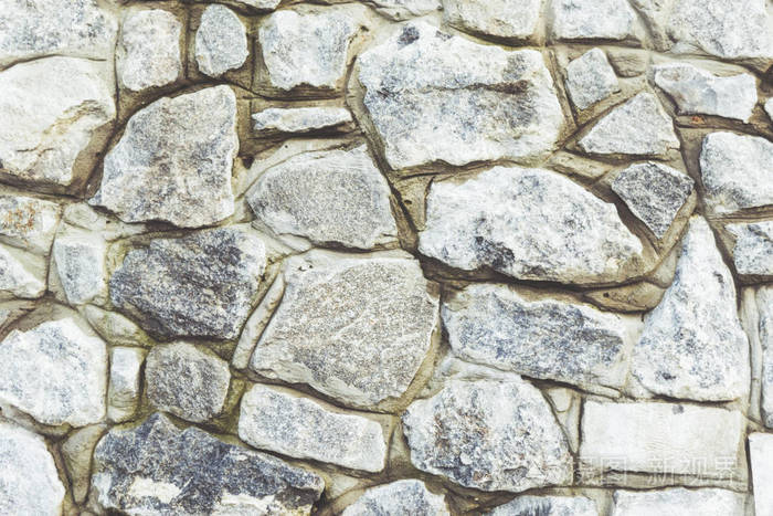 天然石墙坚硬石头的质地