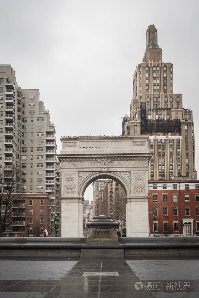 曼哈顿弧形华盛顿广场全景