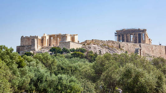 希腊雅典卫城的帕特农神庙图片