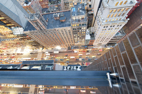 曼哈顿市中心令人惊叹的摩天大楼,从屋顶俯瞰照片