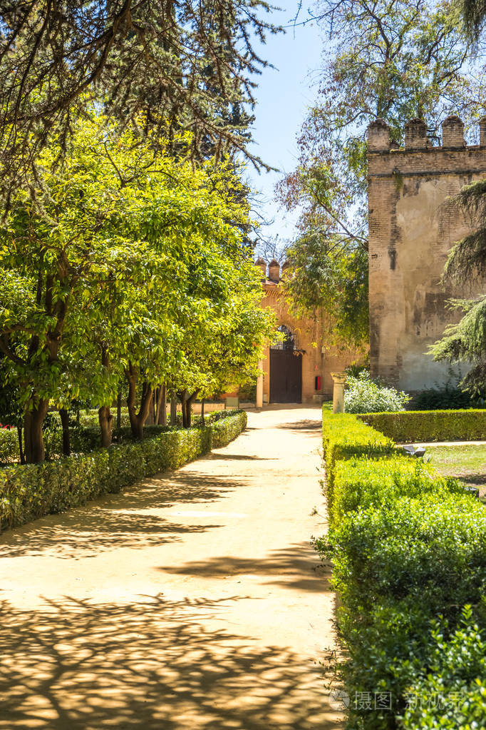西班牙塞维利亚安达卢西亚真正的阿尔卡扎尔花园