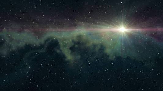 超光的航班孤独的大星星闪耀在柔和的星云星星夜空插图背景新质量自然