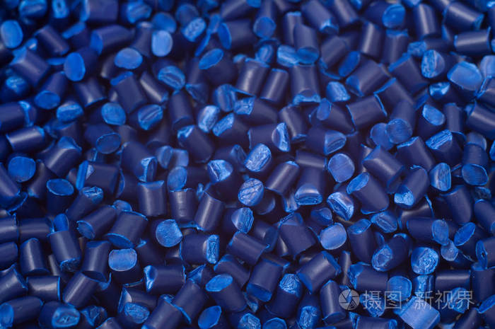 蓝色聚合物,塑料颗粒,塑料珠照片-正版商用图片2j8m7g-摄图新视界