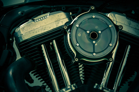 发动机摩托车特写细节背景图片
