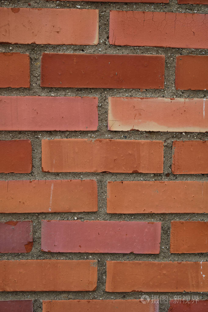 红砖墙纹理特写