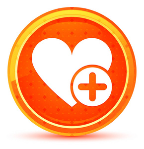 添加最爱的心形图标自然橙色圆形按钮照片