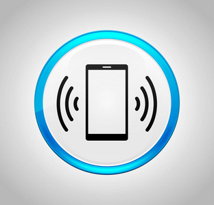 智能手机网络信号图标圆形蓝色按钮照片