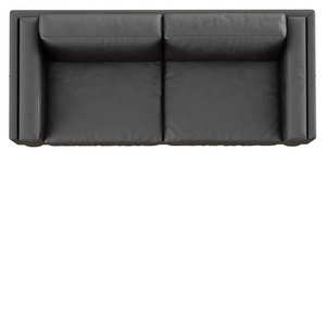 黑色皮革沙发白色背景3d渲染俯视图照片