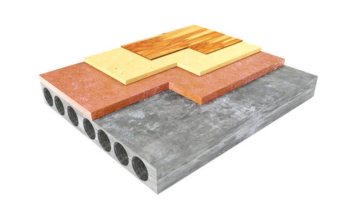 地板,地板隔热层,白色ba上隔离的3d插图照片