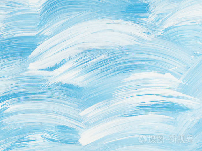 蓝色抽象艺术手绘背景丙烯画