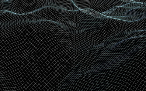 赛博空间灰色网格.高科技网络.三维插图照片