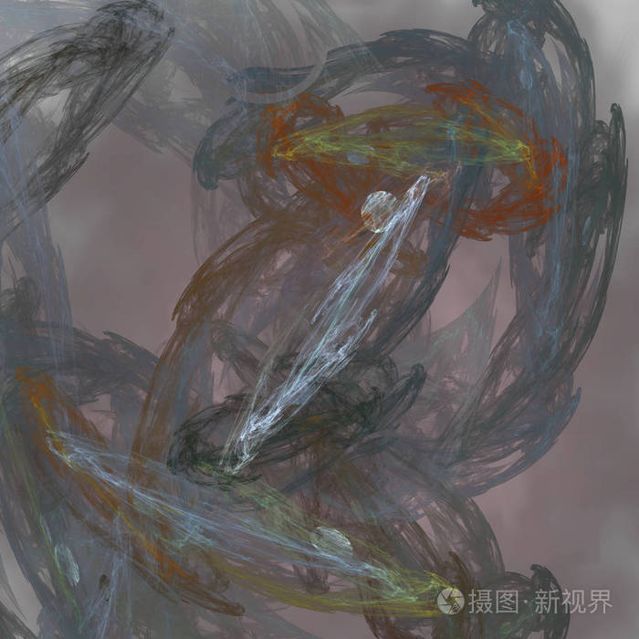 梦幻混沌的彩色分形图案.抽象分形形状.3d渲染插图背景或墙纸