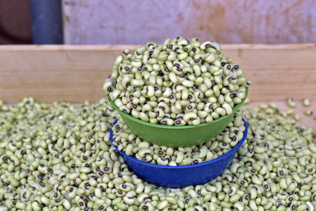 东北粮食黑眼豌豆,葡萄牙语为feijao de corda,散装照片