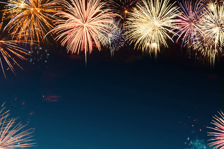 烟花节背景,新年,圣诞节,复制空间.照片