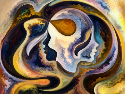 内在色彩的幻觉插画