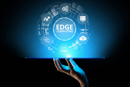 边缘计算现代it技术中虚拟屏幕的概念.照片