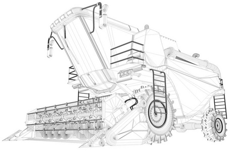 机械联合收割机图片
