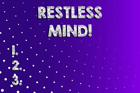 心神不宁文字符号显示心神不宁.