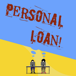 个人从金融公司获得的商业图片文本无担保贷款.照片