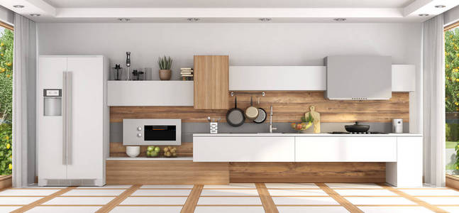 现代厨房立面图图片