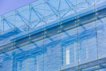 玻璃材质特写镜头.现代建筑,维尔纽斯.新建筑概念照片