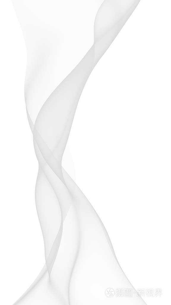 白色抽象背景。飘扬的白领巾。在风中挥舞着白色的福布里克。三维插图