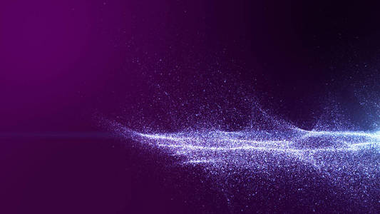 能量聚集深紫色背景,小颗粒聚集在一起照片