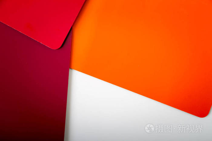白底色卡概念三种颜色红色橙色勃艮第隔离白底