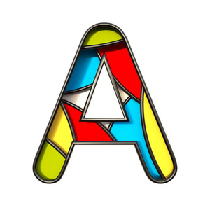 多色图层字体字母a 3d插画