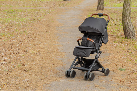 公园里漂亮的婴儿车.新设计.照片