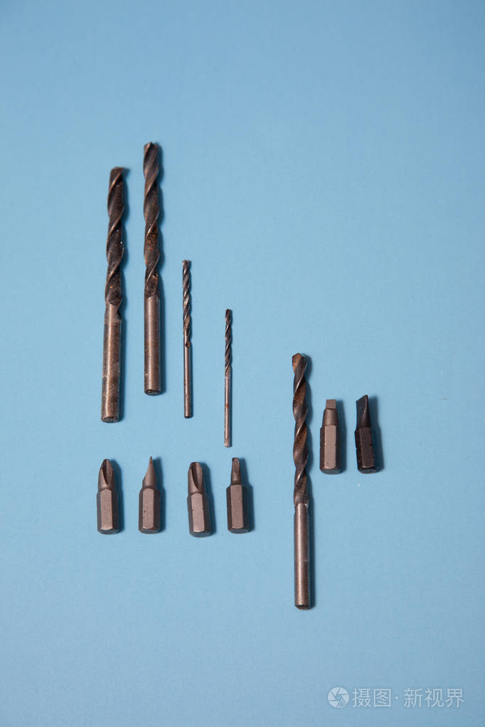 Collection of width of drill bits 