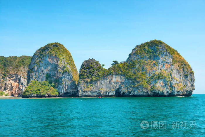 Sea landscape with tropical rock islands 