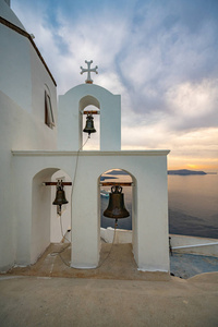 希腊圣托里尼岛的全景和街道图片