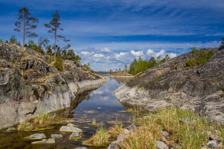 卡累利娅的性质.拉多加湖的海岸.俄罗斯的保留地.自然保护区.照片