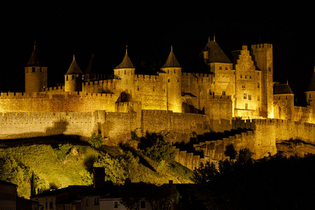 夜间城堡背景图图片