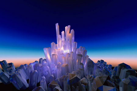 夜色中的水晶山照片