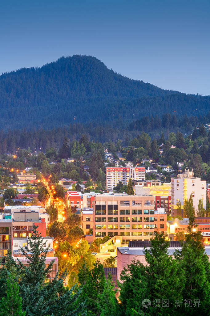 尤金俄勒冈州美国天际线