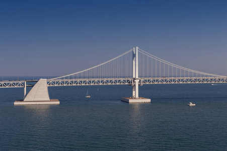 韩国釜山市连接韩国釜山市海因代古和苏延谷的吊桥——釜山光大台桥