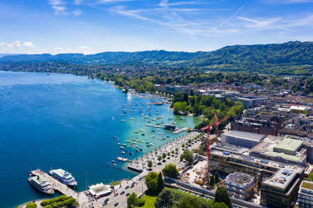 瑞士苏黎世市鸟瞰图图片