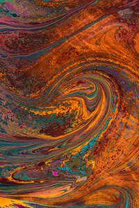 抽象的垃圾艺术背景纹理与彩色油漆斑点污浊的海水表面漂浮着油污