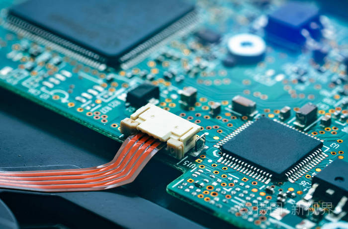 计算机主板.计算机集成电路板.电子电路板详图.数字信息硬件存储器.
