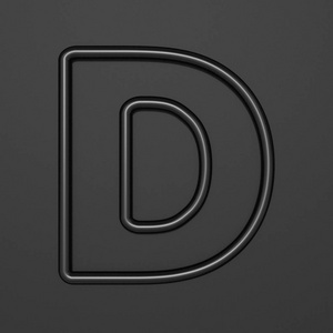 黑色轮廓字体字母c3d