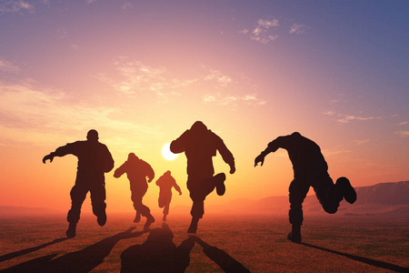 一群人跑步图片