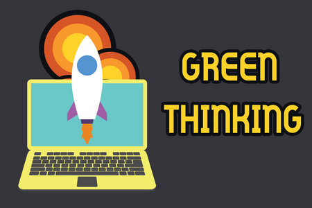 概念摄影行动,使环境责任成为现实发射火箭笔记本电脑.启动项目.