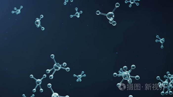 具有原子和分子的科学医学背景.科学动画为您的旗帜,传单,模板,文本.